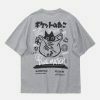 youthful kanji cat oversized tee   streetwear icon 4234