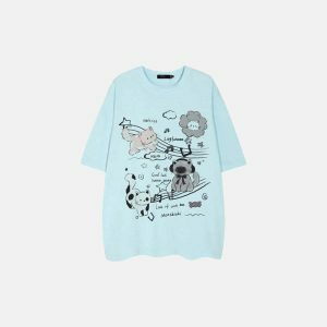 youthful kanji cats graffiti tee urban & vibrant style 4915