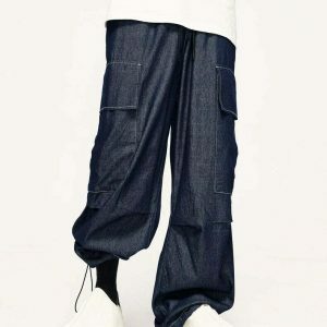 youthful large pocket cargo pants   baggy & trendy fit 1247