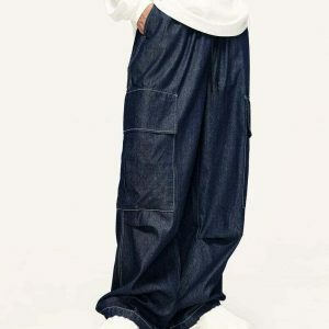 youthful large pocket cargo pants   baggy & trendy fit 1543