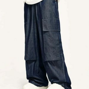 youthful large pocket cargo pants   baggy & trendy fit 4586