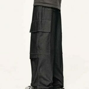 youthful large pocket cargo pants   baggy & trendy fit 6041