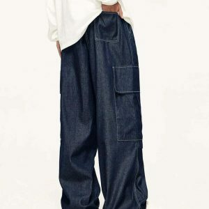 youthful large pocket cargo pants   baggy & trendy fit 6804