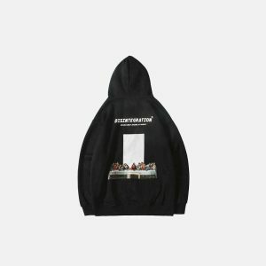 youthful last meal print hoodie streetwear icon 7939