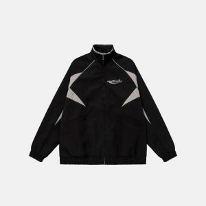 youthful letter embroidered windbreaker iconic & dynamic 7923