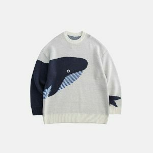 youthful lonely whale sweater   oceanic charm & style 2698