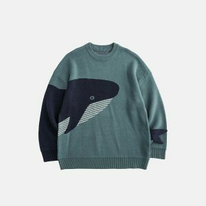 youthful lonely whale sweater   oceanic charm & style 4870