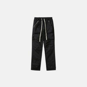 youthful long drawstring cargo pants   streetwear essential 1950