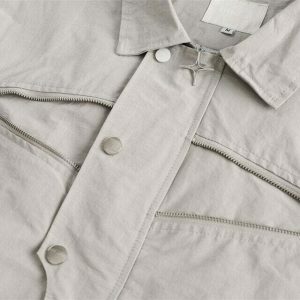 youthful long zip up denim jacket streetwise & sleek 7163