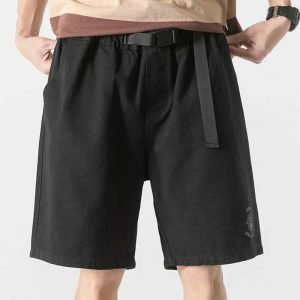 youthful loose belt cargo shorts   streetwear essential 3918