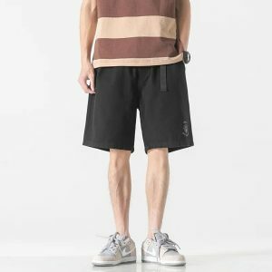 youthful loose belt cargo shorts   streetwear essential 6269