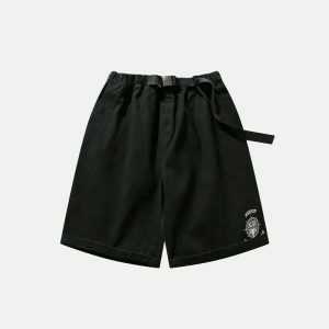 youthful loose belt cargo shorts   streetwear essential 6584