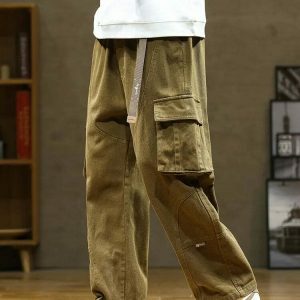 youthful loose cargo pants multi pockets & straight fit 2670