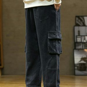 youthful loose cargo pants multi pockets & straight fit 2685