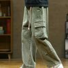 youthful loose cargo pants multi pockets & straight fit 3121