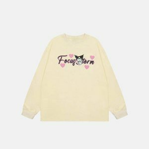 youthful love hearts tee long sleeved & chic comfort 7001