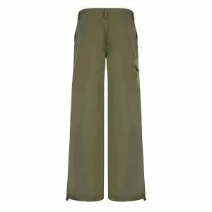 youthful low waist cargo pants   sleek drawstring design 3292