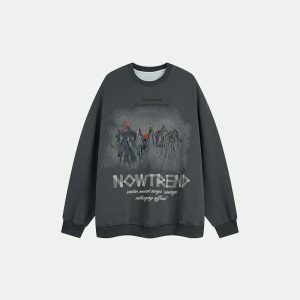 youthful mountain graphic sweatshirt   trendy outdoor vibe 5846