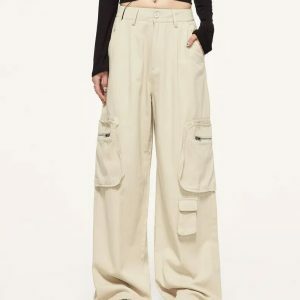 youthful multi pocket cargo pants wide leg & streetwise 3098