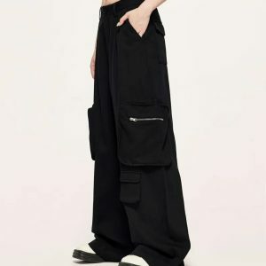 youthful multi pocket cargo pants wide leg & streetwise 3942