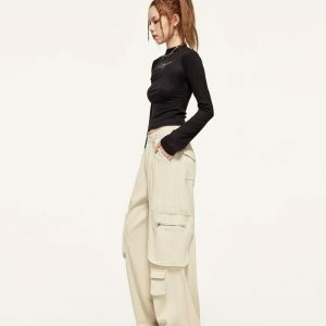 youthful multi pocket cargo pants wide leg & streetwise 4516