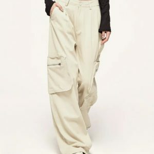 youthful multi pocket cargo pants wide leg & streetwise 5658