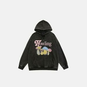 youthful mushroom graphic hoodie dynamic streetwear design 4883