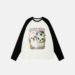 youthful oversized dog print sweatshirt   streetwear icon 3072