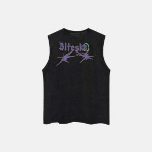 youthful oversized monster tank top washed look streetwear 7683