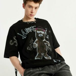 youthful oversized music bear tee   iconic streetwear vibe 6752