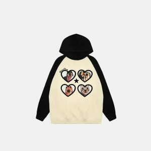 youthful pets graphic hoodie   heartful & trendy design 3257