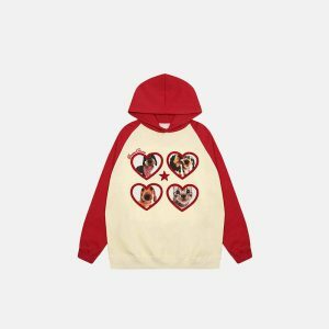 youthful pets graphic hoodie   heartful & trendy design 6826