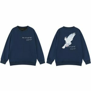 youthful pigeon graphic sweatshirt loose & trendy fit 2108