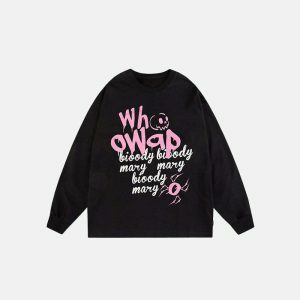 youthful pink skull print sweatshirt iconic streetwear 8188