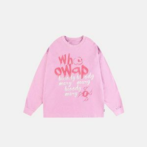 youthful pink skull print sweatshirt iconic streetwear 8725