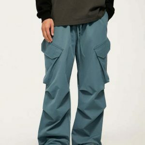 youthful pleated cargo pants baggy & trendy streetwear 3450