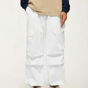 youthful pleated cargo pants baggy & trendy streetwear 5147