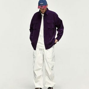 youthful pleated cargo pants baggy & trendy streetwear 5399