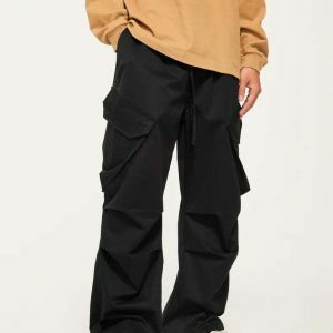 youthful pleated cargo pants baggy & trendy streetwear 5726