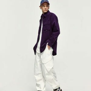 youthful pleated cargo pants baggy & trendy streetwear 8715