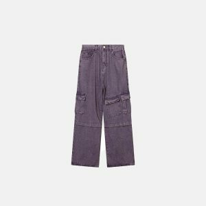 youthful purple denim jeans multi pocket & trendy fit 2293