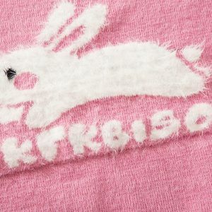youthful rabbit graphic sweater soft & fuzzy comfort 7276