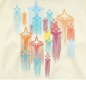 youthful rainbow stars hoodie   vibrant & trendy comfort 1507