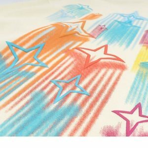 youthful rainbow stars hoodie   vibrant & trendy comfort 4590