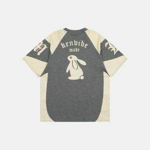 youthful retro rabbit oversized tee   streetwear icon 1126