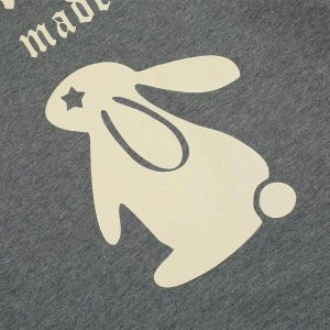 youthful retro rabbit oversized tee   streetwear icon 5092