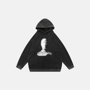youthful schizophrenia print hoodie streetwear icon 1197