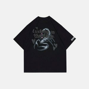 youthful scorpion print t shirt dark & dynamic design 3981