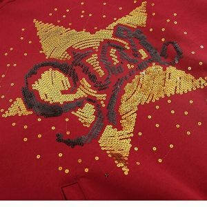 youthful sequin star hoodie dynamic graphic design 8562