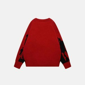 youthful shadow graphic knit sweater   urban & trendy 5201